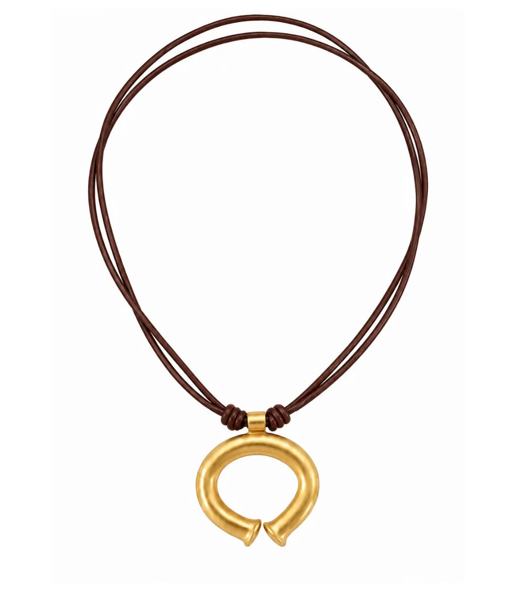 Collar Mochica en Cuero – imagen 2