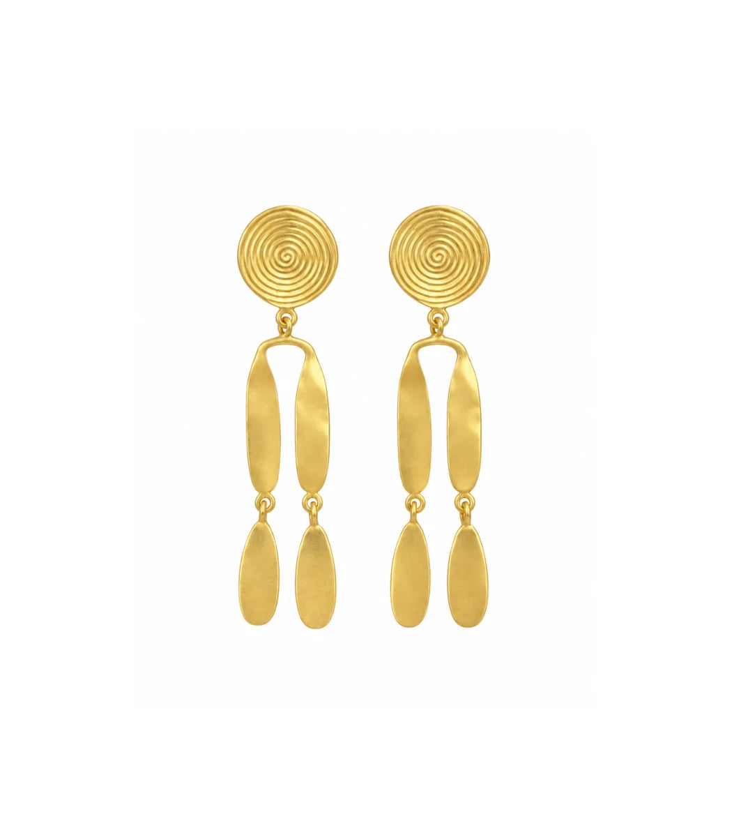 Aretes Espiral Mokana – aretes de inspiración precolombina de Joyería Cano