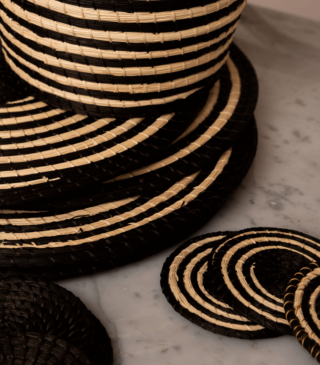 Nawi Beige & Black Coaster (set of 6)