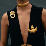 Crescent Pendant Brooch